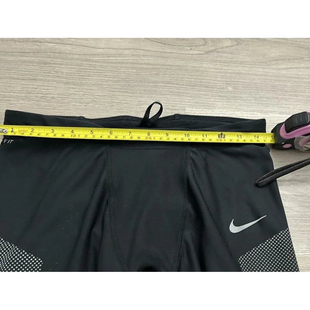Nike Dri-FIT Men’s Running Leggings Black Reflective Zip Ankle Size XL - Picture 5 of 9